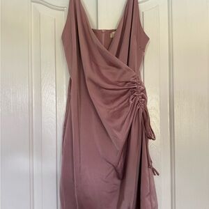 Altar'd State Pink Asymmetrical Ruched Sheath Dress